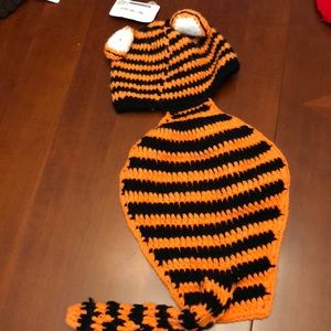Crochet newborn tiger photo outfit